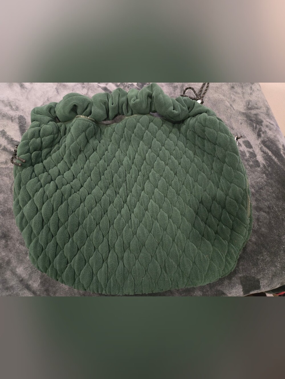 Quilted Forest Green Women's Gathered Handle Tote Free People Quilted Carryall